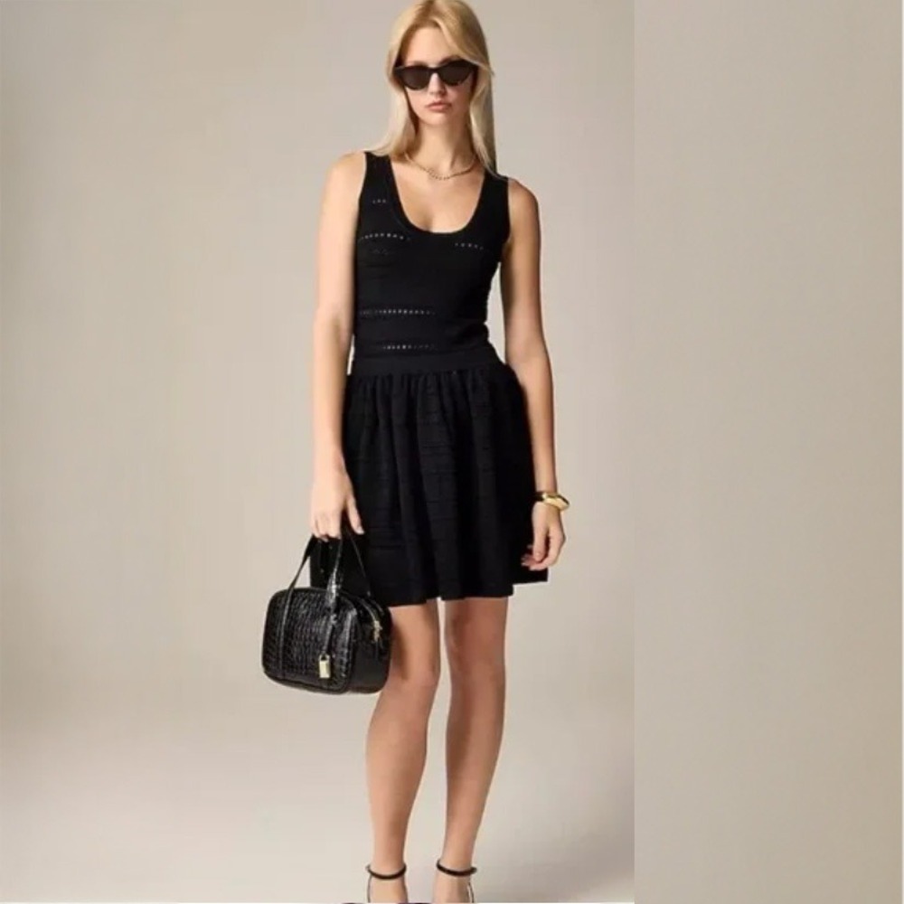 J.Crew Open-Knit Mini Dress‎ Black. Size S CD360